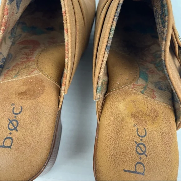 BOC Comfort Clogs Women’s 7 M Brown Slip on Mules Heeled Buckle Accent Coastal - Picture 9 of 14